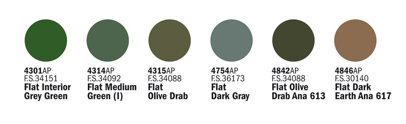 Sada akrylových barev 438AP - WWII USAAC AIRCRAFT 6 ks