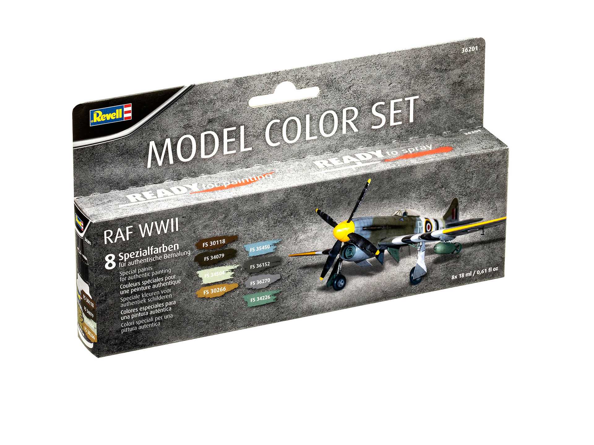 Zestaw farb Revell Aqua Color 36201 – RAF WWII (8×18 ml)