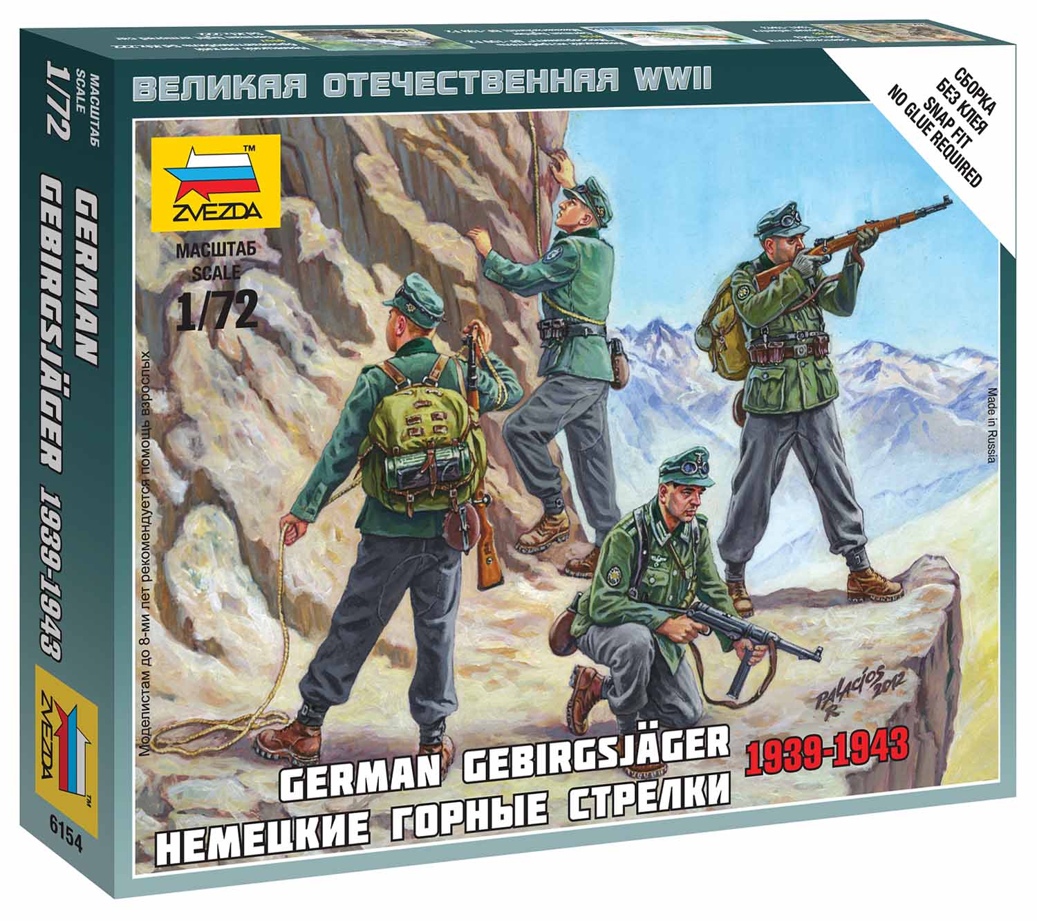 Snap Kit figurky 6154 - German Gebirgsjäger (1:72)