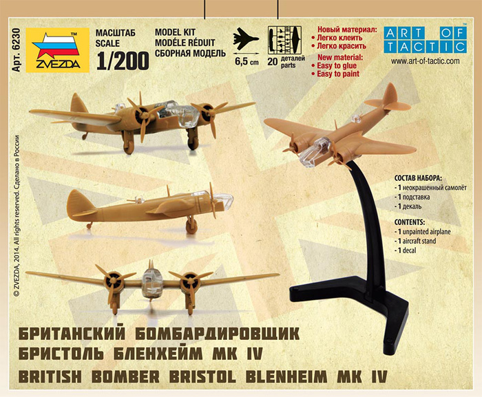 Snap Kit letadlo 6230 - British Bomber Bristol Blenheim IV (1:200)