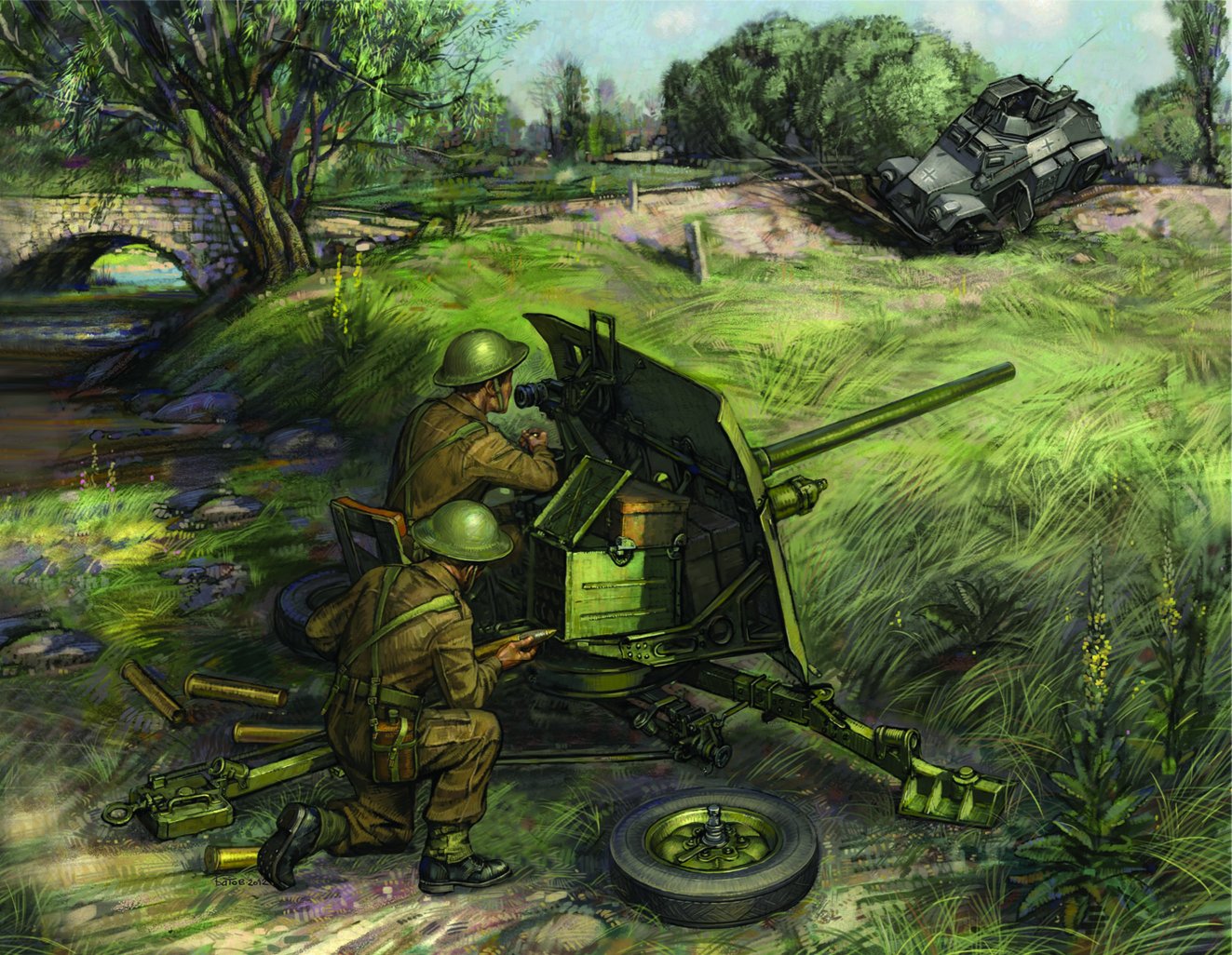 Snap Kit military 6169 - British QF 2-pdr Anti Tank Gun w/crew (1:72)