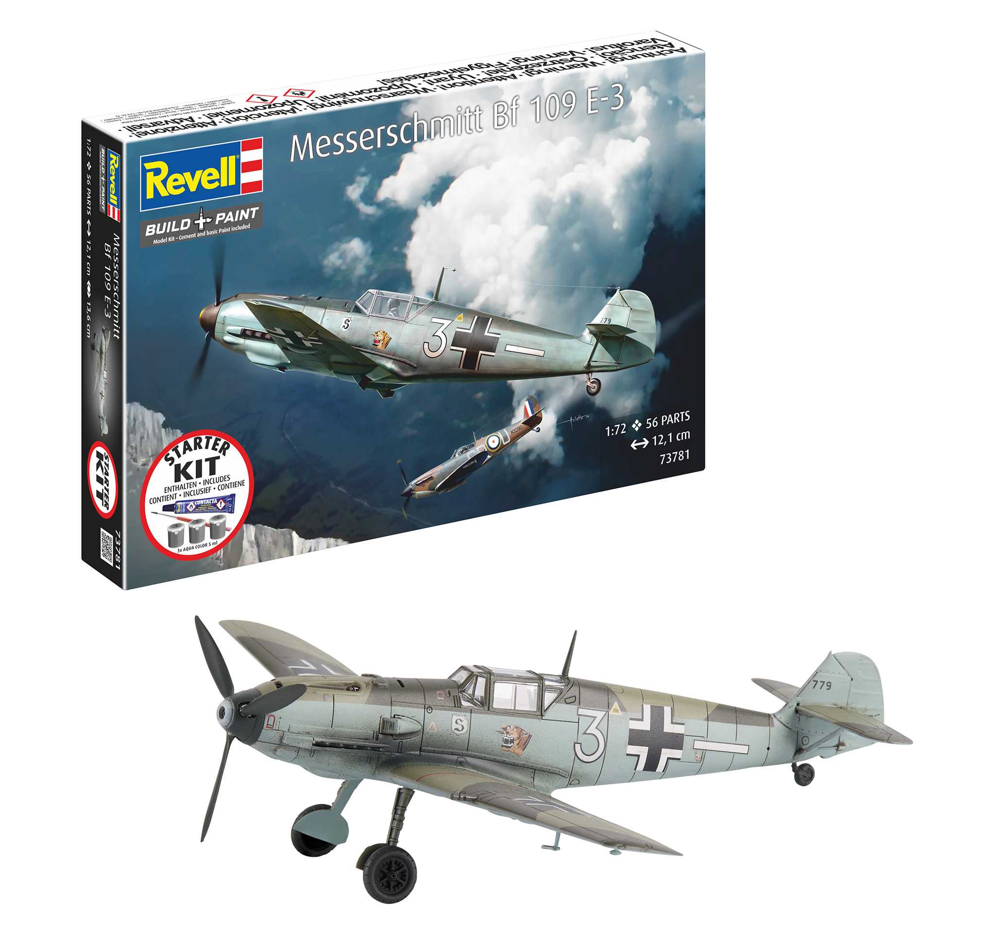 Starter Kit letadlo 73781 - Messerschmitt Bf109E-3 (1:72)