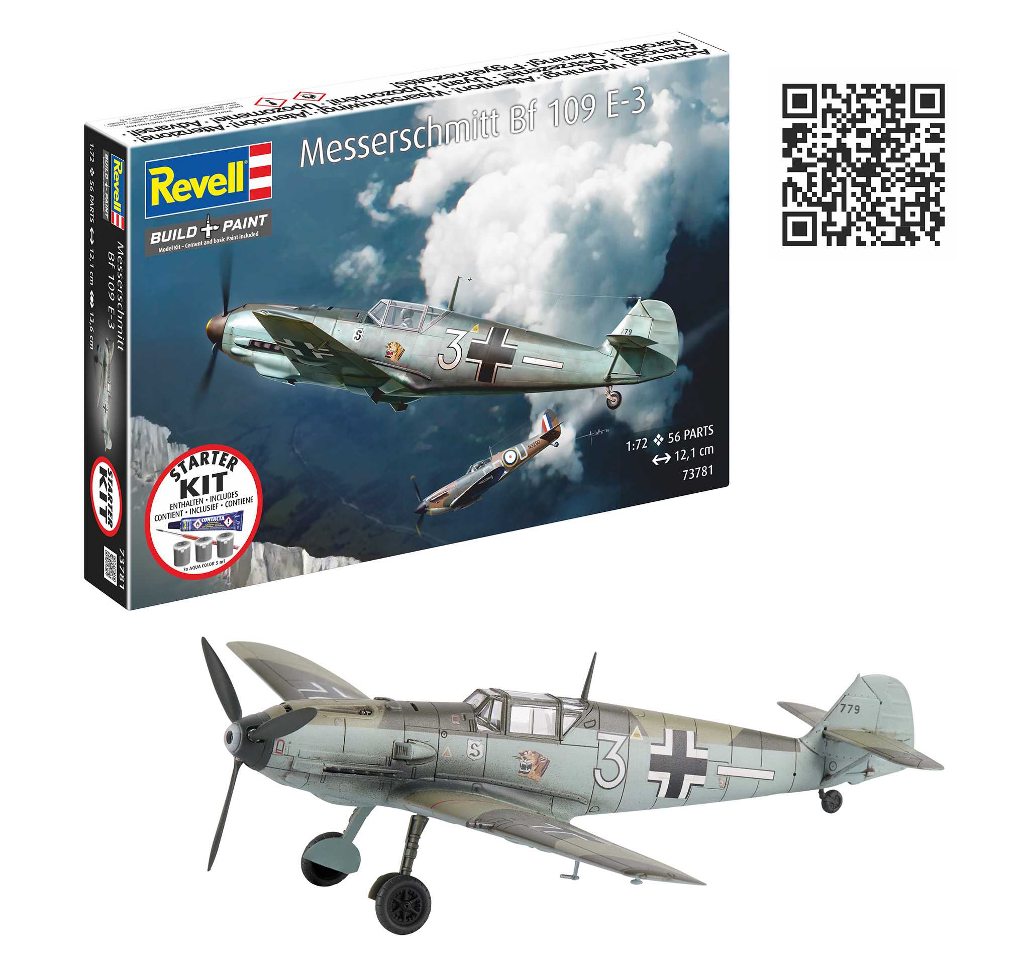 Starter Kit letadlo 73781 - Messerschmitt Bf109E-3 (1:72)