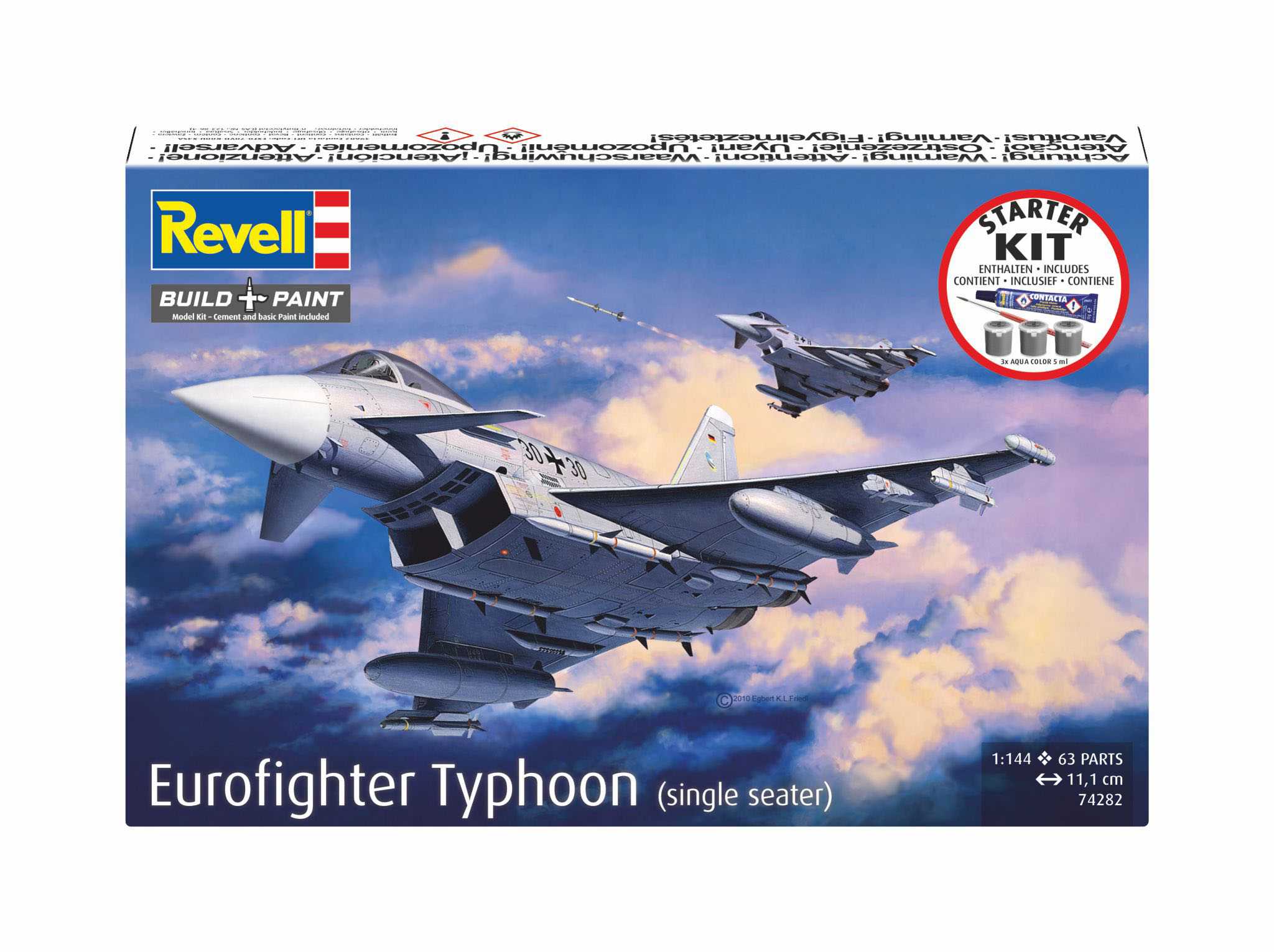Starter Kit letadlo 74282 - Eurofighter Typhoon (single seater) (1:144)
