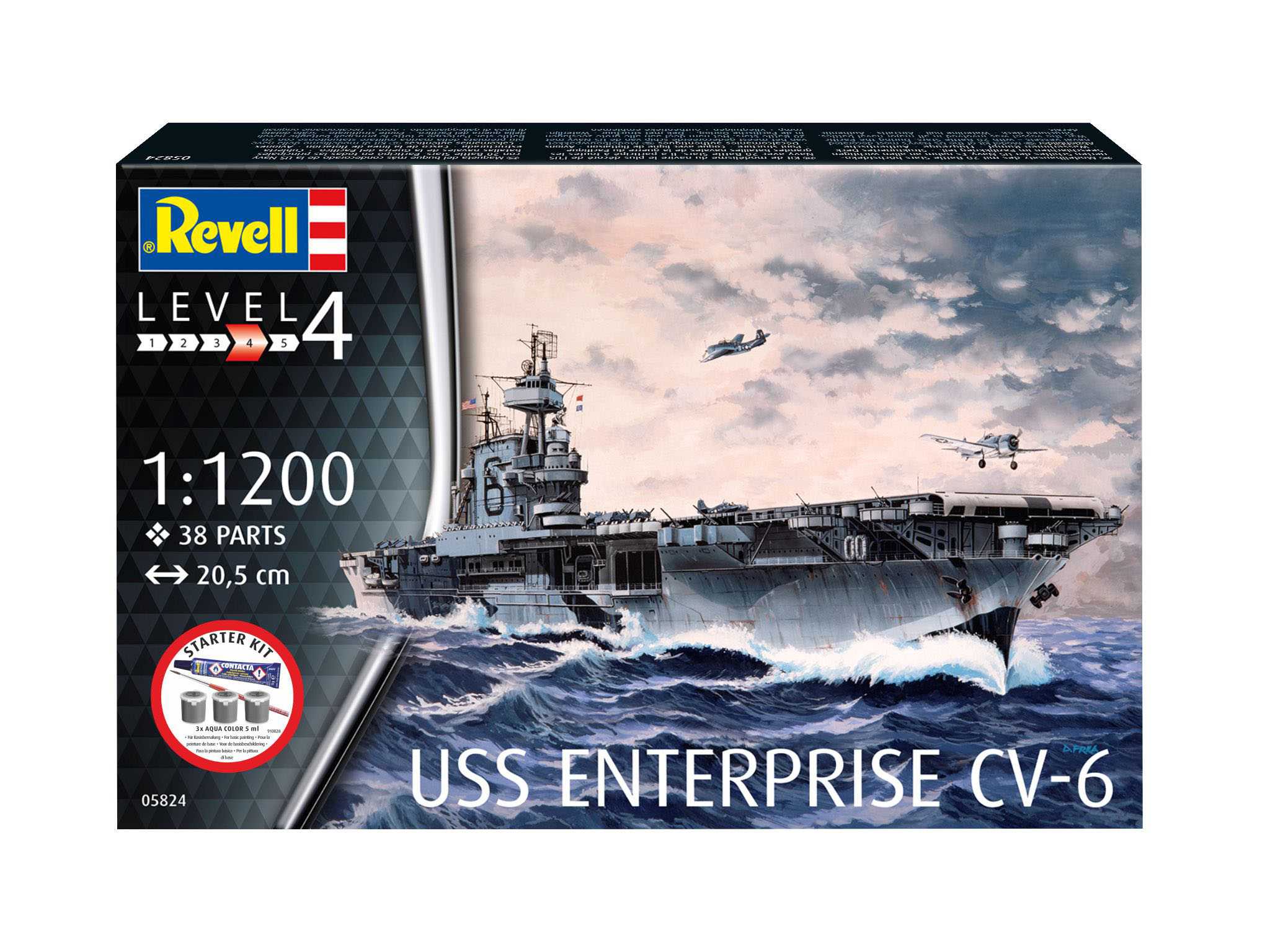 Starter Kit loď 75824 - USS Enterprise CV-6 (1:1200)