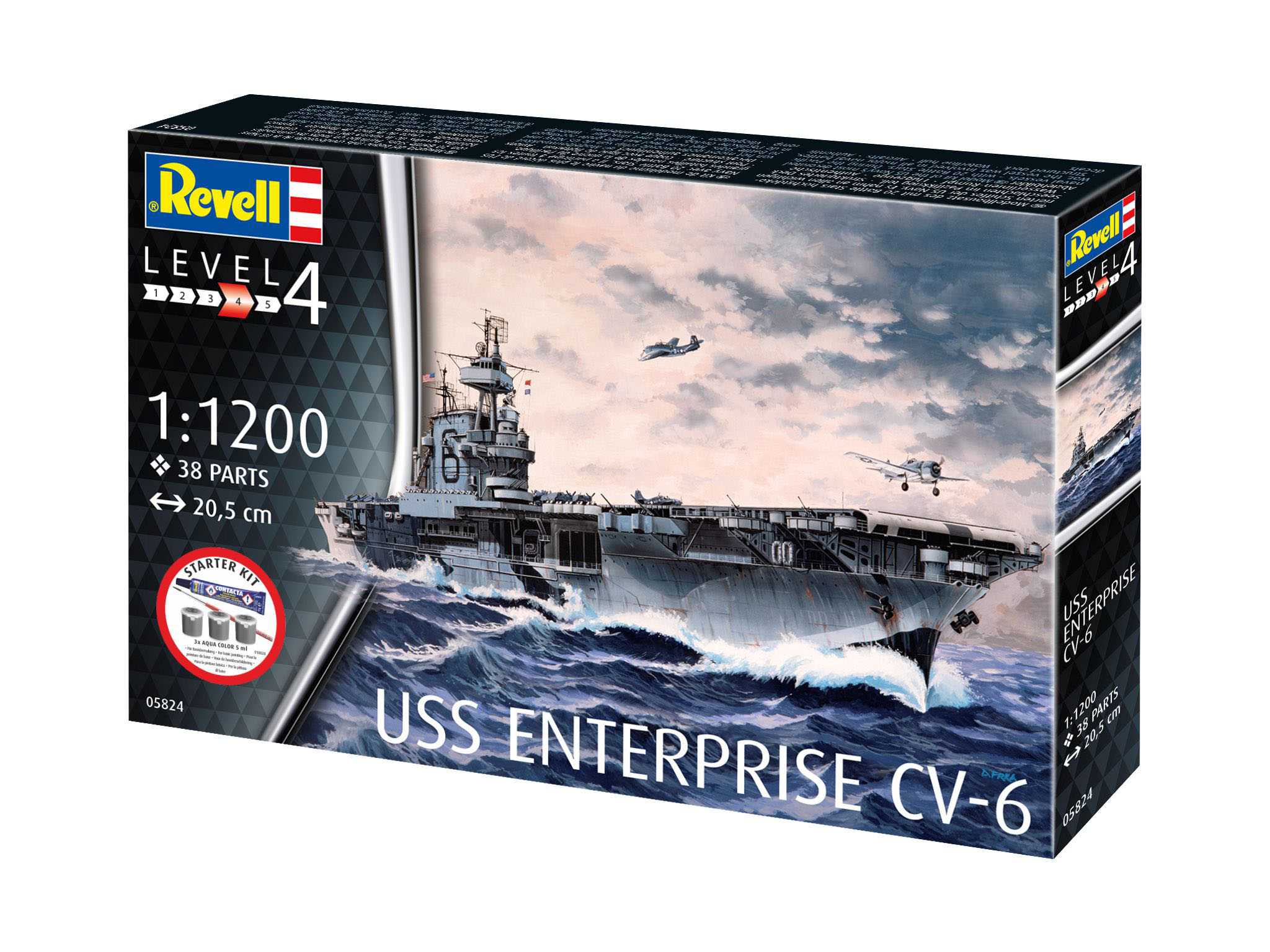 Starter Kit loď 75824 - USS Enterprise CV-6 (1:1200)
