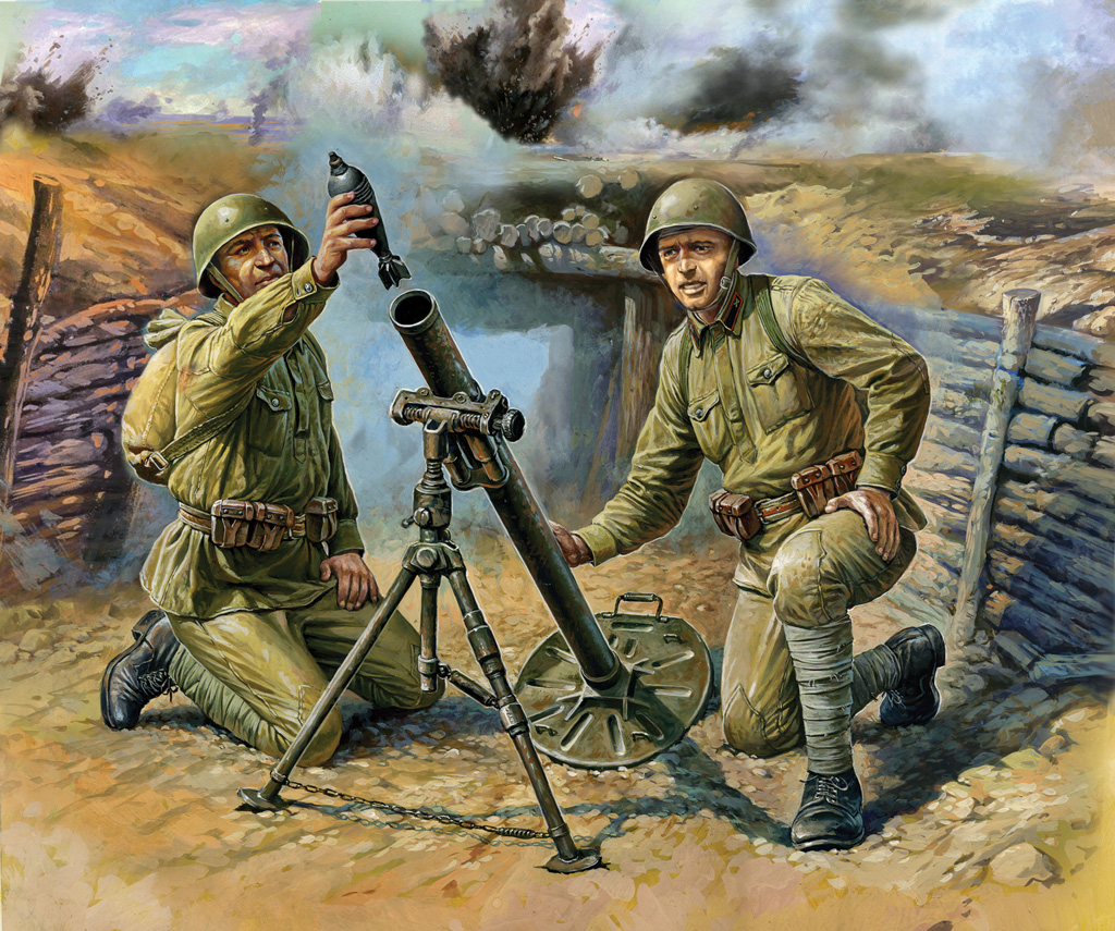 Wargames (WWII) figurky 6109 - Soviet 82-mm Mortar with Crew (1:72)