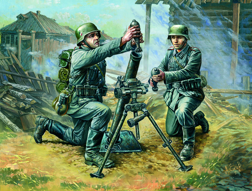Wargames (WWII) figurky 6111 - German 81mm Mortar with Crew (1:72)