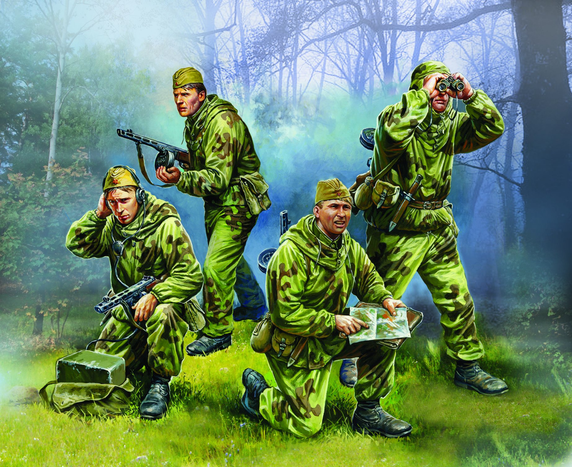 Wargames (WWII) figurky 6137 - Soviet Reconnaissance Team (1:72)