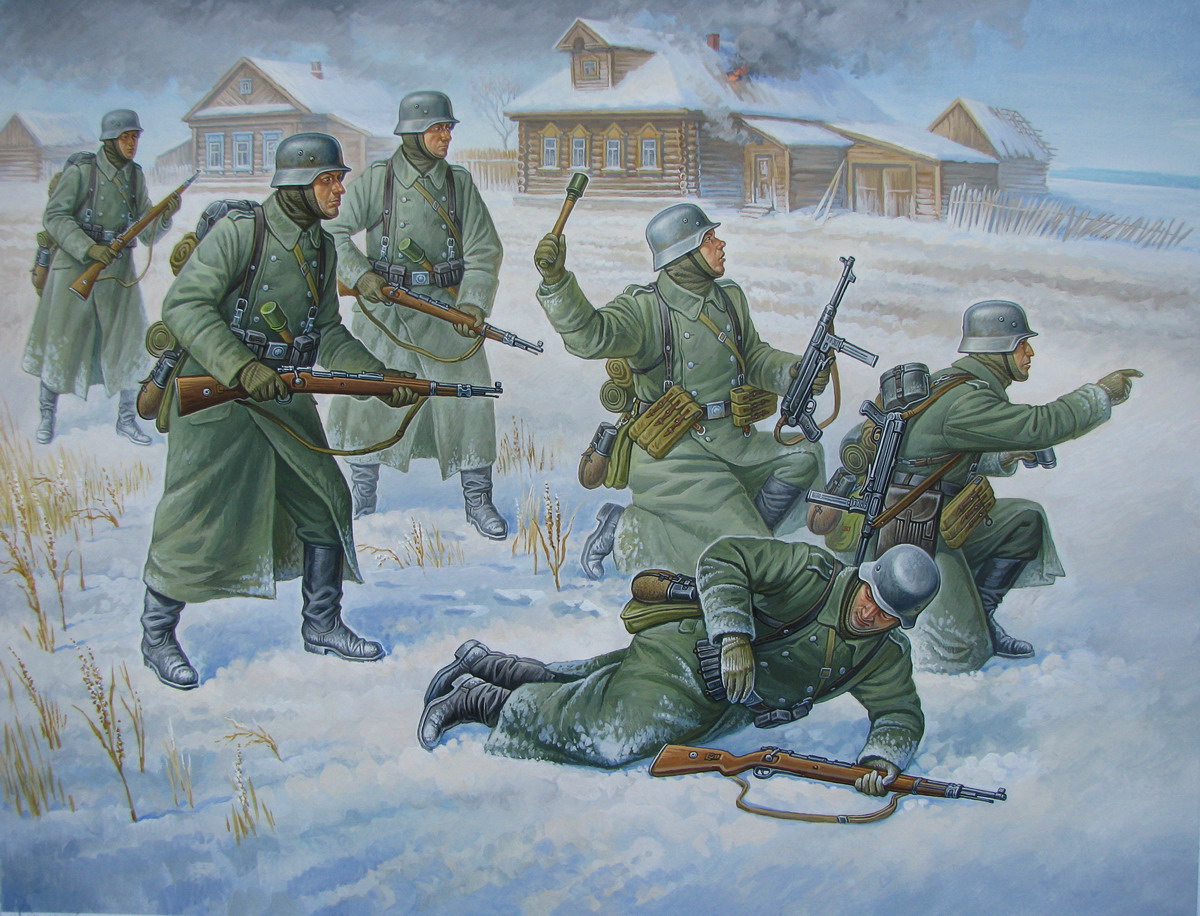 Wargames (WWII) figurky 6198 - German Infantry (Winter Uniform) (1:72)