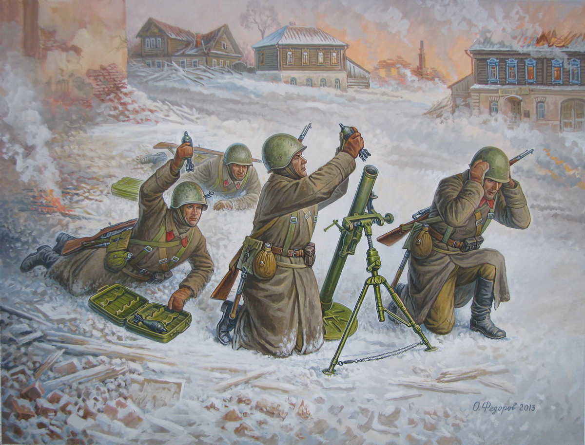 Wargames (WWII) figurky 6208 - Soviet 82mm Mortar with Crew (Winter Unif.) (1:72)